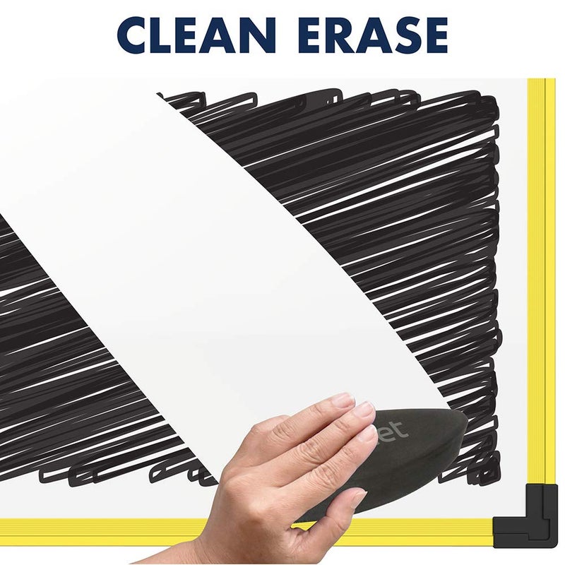 Quartet لوحة بيضاء قابلة للمسح الرباعية، لوحة مغناطيسية بيضاء، 18" × 24"، إطار بلاستيكي، أصفر صناعي (724120) - Image 3